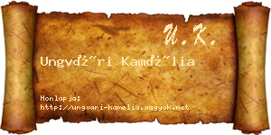Ungvári Kamélia névjegykártya
